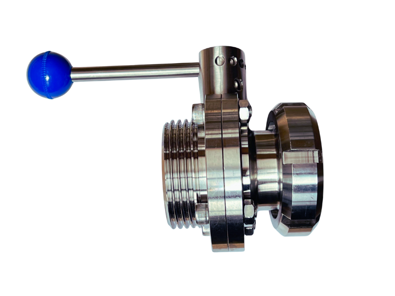 VÁLVULA MARIPOSA CON EXTREMO SMS MACHO Y HEMBRA