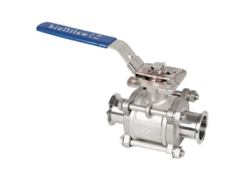 VÁLVULA DE TRES PIEZAS CON BASE PARA  ACTUADOR